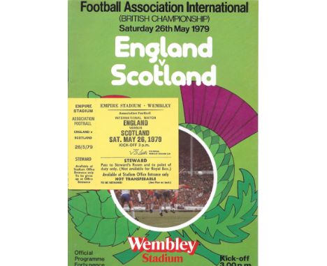 1979 ENGLAND V SCOTLAND PROGRAMME &amp; RARE COMPLETE STEWARDS TICKET
Both good condition