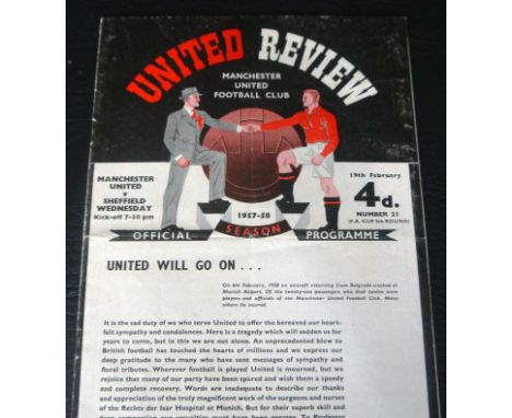 1957-58 MANCHESTER UNITED V SHEFFIELD WEDNESDAY FA CUP - 1ST GAME AFTER MUNICH
FA Cup 5th round first game after Munich token