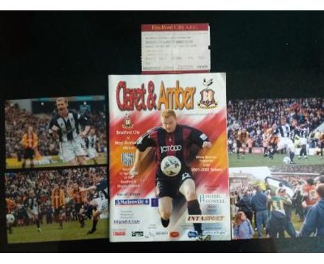 BRADFORD CITY v WEST BROMWICH ALBION 2002
Famous promotion season match programme ticket + photos