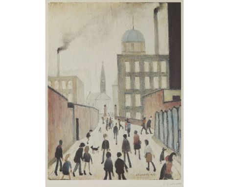 [§] LAURENCE STEPHEN LOWRY R.A., R.B.A. (BRITISH 1887-1976)MRS SWINDELLS' PICTURE Signed and dated 1967 in image, signed in p