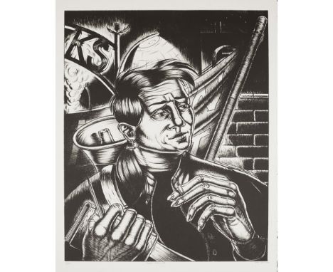 [§] KEN CURRIE (SCOTTISH B.1960)UNION ORGANISER Signed and inscribed with title in pencil to margin, numbered 16/20, lithogra