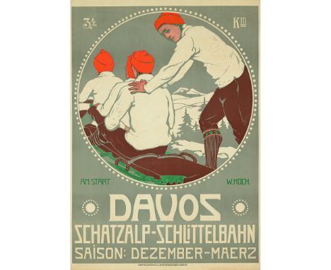 WALTER KOCH (1875-1915)DAVOS Lithograph, 1911, condition A-; backed on linen105cm x 74cm (41.5in x 29in)