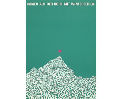PETER KUNZ (1921-1986)VACANCES D'HIVER SOMMET DES VACANCES Lithograph, 1967, condition A-; not backed127cm x 90cm (50in x 35.