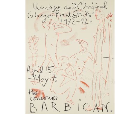 [§] ADRIAN WISZNIEWSKI A.R.S.A. (SCOTTISH 1958)DESIGN FOR POSTER FOR 'GLASGOW PRINT STUDIO AT THE BARBICAN' Signed and dated 