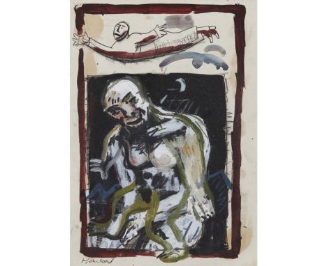 [§] PETER HOWSON (SCOTTISH B.1958)FIGURES Signed, gouache on paper29.5cm x 21cm (11.5in x 8.25in)