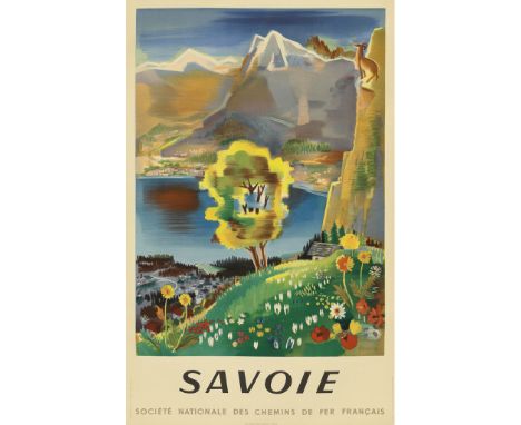 VECOUXSAVOIE Lithograph, 1946 condition A; backed on linen98cm x 60cm (38.5in x 24in)