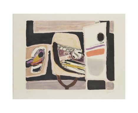 [§] PIERRE CÉLICE (FRENCH B.1932)LES SAVIS DE L'ATELIER Signed and dated '68 in pencil, numbered 61/75, lithograph50cm x 66cm