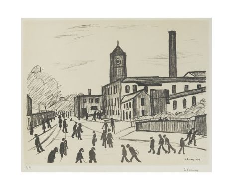 [§] LAURENCE STEPHEN LOWRY R.A., R.B.A. (BRITISH 1887-1976)A NORTHERN TOWN - 1967 Signed and dated 1967 in plate, signed in p