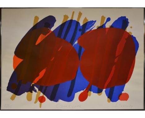 Albert Irvin, Creekside, signed, dated, titled and numbered 17/55 in pencil, colour lithograph, 122cm x 167.5cm. Perspex is n