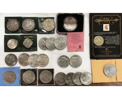 Collection of Coins including 1887, 1889 &amp; 1937 Crowns, Irish 1966 Silver 10 Shilling Coin, Isle of Man Pobjoy Mint Silve