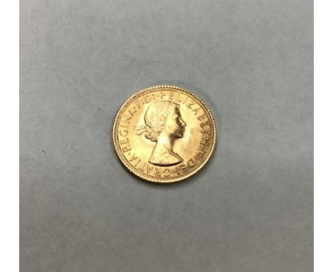 Elizabeth II 1963 Brilliant Uncirculated Bullion Sovereign.  