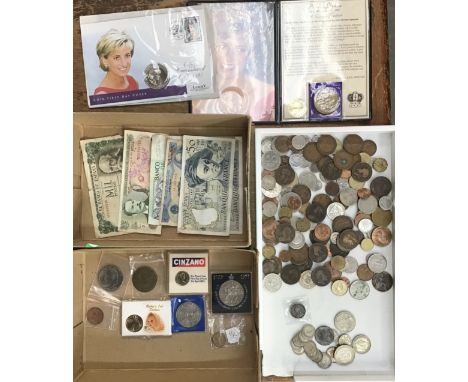 Collection of British and World Coins, including Approx 105g of Pre 47 Silver, Victorian 1887 Silver Shilling, American Virgi