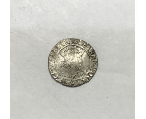Henry VIII Hammered Silver Groat Young Bust Second Coinage, Mint Mark Rose 1509-26, Canterbury Mint. Laker bust D. Approximat