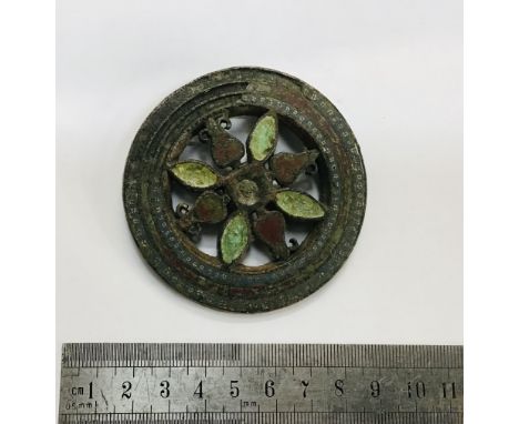                         A Roman 'Millefiori' Military Phalera 2nd Century.A second Century AD Military Phalera, four petals a