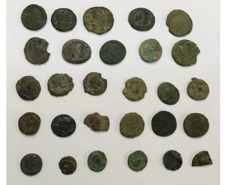 Collection of Roman Bronze/Copper low denomination coins.