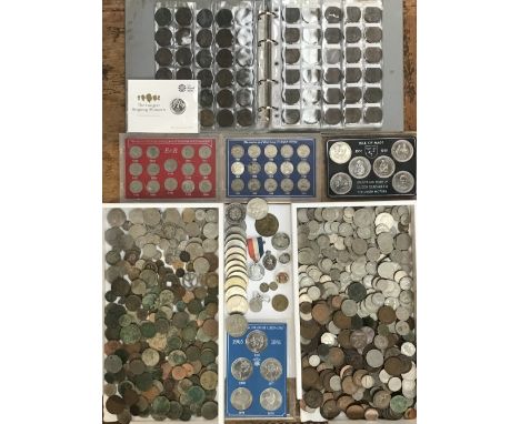 Large Collection of British and World Coins, including Royal Mint Fine Silver &pound;20 Coin in Original Presentation Folder,