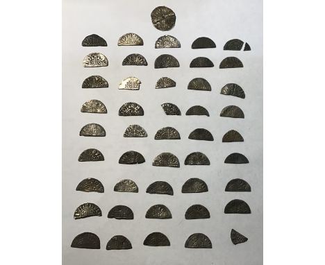 Collection of 46 Long Cross Cut and broken Silver Halfpenny&rsquo;s/Pennies of Henry III Predominantly Phase 1.