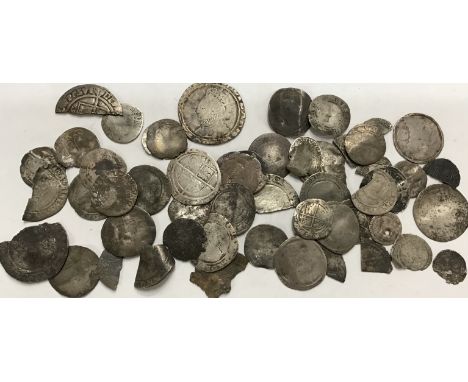 Collection of Late Medieval Hammered Silver Coins (Predominantly Tudor). Metal detector found, some are broken or in a poor s