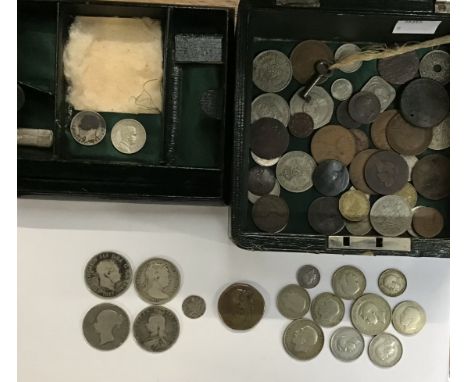 Collection of British and World Coins, including George III 1817 Small bust and Bull Head Half Crown, Victorian 1884 &amp; 18