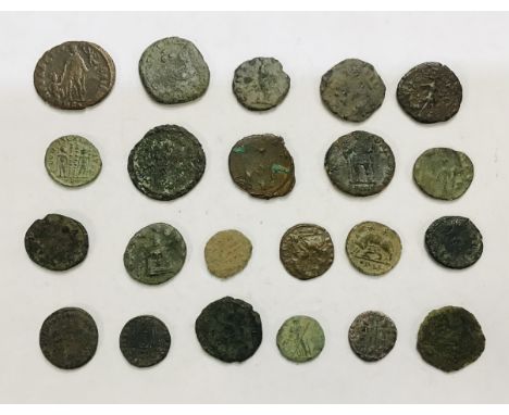Collection of Roman Bronze/Copper low denomination coins.
