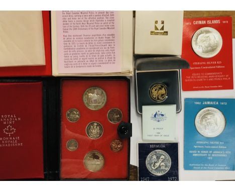 Collection of Silver Proof Coins &amp; Silver Specimen Coins, including 1973 Canadian Proof Set with Silver Dollar in Origina