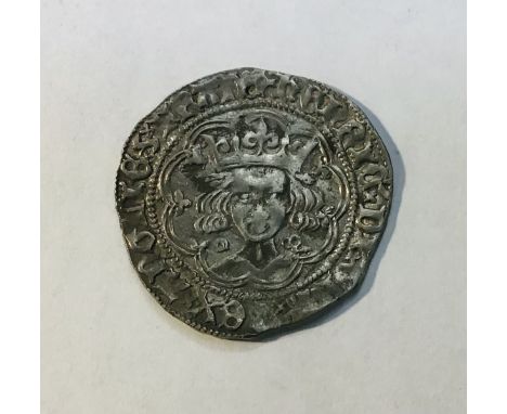 Henry VI 1422-61, Silver Groat, Slight Double Struck Obv, Annulet in two Quarters, Calais Mint. Good Grade.