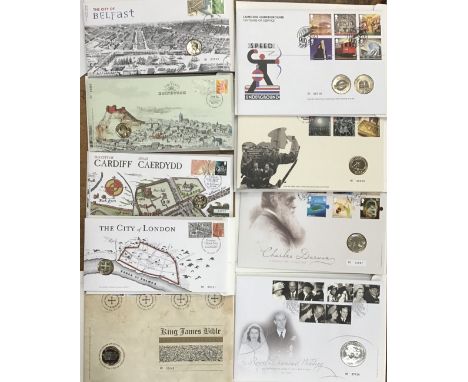 Royal Mint / Royal Mail Philatelic Numismatic Covers, including Full Set of the Four City&rsquo;s of the UK &pound;1 Covers, 