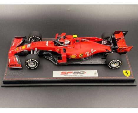         Summary:BBR 1:18 scale model of 2019 Ferrari SF90, Australian Grand Prix C Leclerc. With presentation case and box 