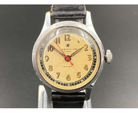         Summary:the non jewelled movement, to a signed and silvered Arabic dial with outside seconds track, skeletonised hand