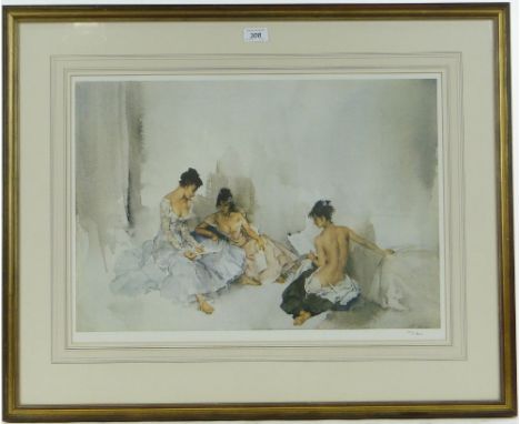William Russell Flint,
Limited Edition print, The Itinerary, no. 150/850, 16" x 23", Corisande, no. 528/850, 11.5" x 19",  an