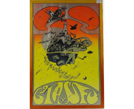 Pink Floyd colour poster print, "CIA UFO", 1967, 29.5" x 19.5", framed.
