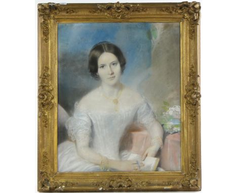 Edward Hastings (1781-1861),
coloured pastels, portrait of a young woman, signed and dated 1851, 29.5" x 24", framed.