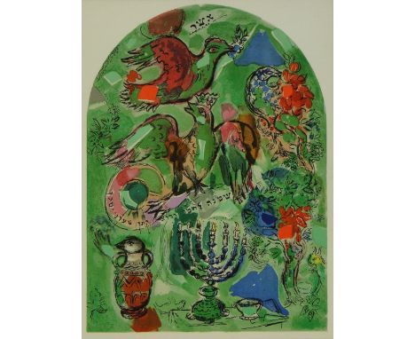 After Marc Chagall,
a window lithograph published by Sorlier (Chagall's printer) 11.5" x 8.5", framed.