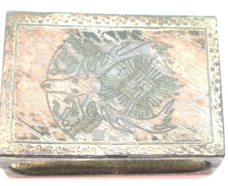 WWII Third Reich Hunting Society Matchbox Holder. P&amp;P Group 1 (£14+VAT for the first lot and £1+VAT for subsequent lots) 