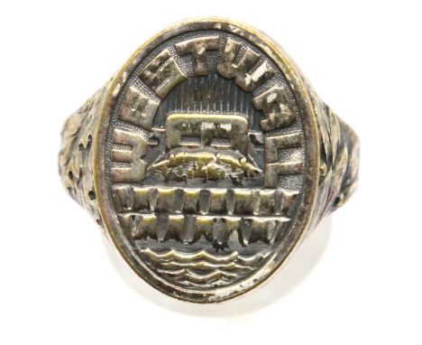 German WWII Westwall signet ring, presumed silver, size Y/Z. P&amp;P Group 1 (£14+VAT for the first lot and £1+VAT for subseq