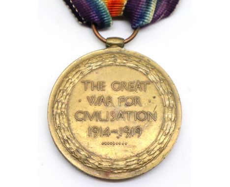 63563 PTE J W LEADLEY L'POOL R, a British WWI Liverpool Regiment Victory medal. P&amp;P Group 1 (£14+VAT for the first lot an