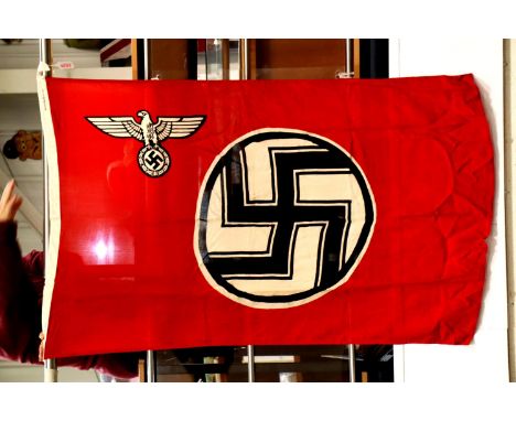 German aged replica cotton Reichs Service flag, 150 x 90 cm, bearing stamps for Fahner Richter Koln and further period style 