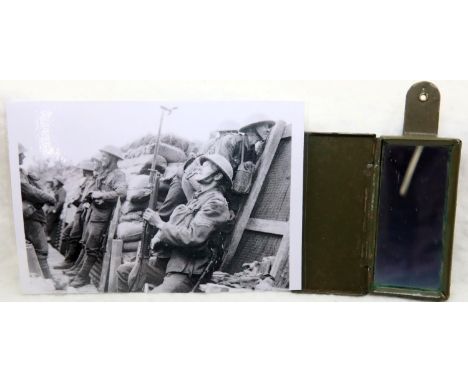 WWI American M-17 Bayonet Trench Mirror. Attached to the bayonet to see Over the top, also used for signalling aircraft, look