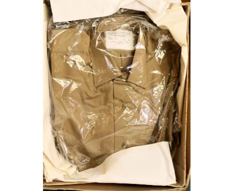 Ten 1973 khaki military shirts, size 13. P&amp;P Group 3 (£25+VAT for the first lot and £5+VAT for subsequent lots) 