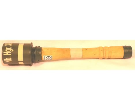 A replica German M39 smoke stick grenade, L: 37 cm. P&amp;P Group 2 (£18+VAT for the first lot and £3+VAT for subsequent lots