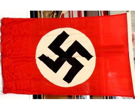 German Third Reich aged replica cotton Party flag, 150 x 90 cm, bearing indistinct stamp. P&amp;P Group 1 (£14+VAT for the fi