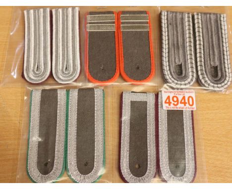 Five pairs of East German Post-War uniform epaulettes. P&amp;P Group 1 (£14+VAT for the first lot and £1+VAT for subsequent l
