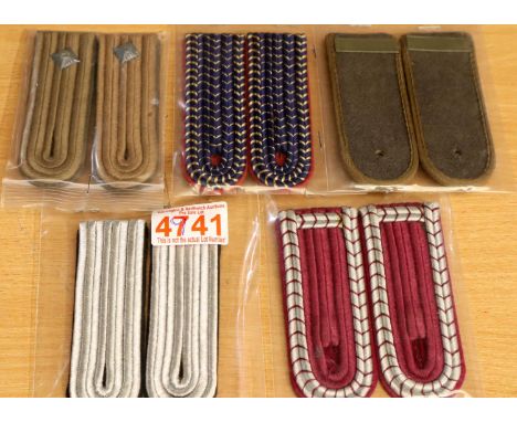 Five pairs of East German Post-War uniform epaulettes. P&amp;P Group 1 (£14+VAT for the first lot and £1+VAT for subsequent l