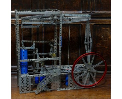 Model Engineering &amp; Constructional Toys - a Meccano model of a Watt's rotary beam engine, the model constructed with vari