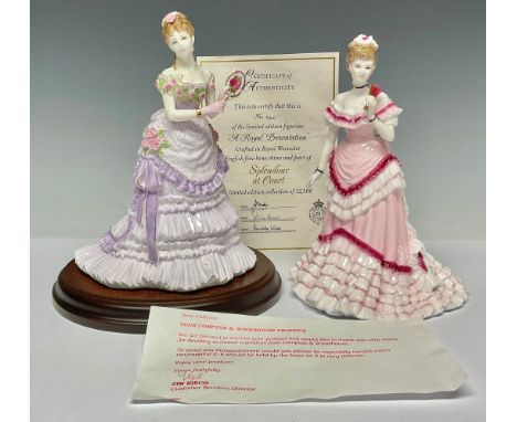 A Royal Worcester figure, A Royal Presentation, Splendour At Court Collection, for Compton &amp; Woodhouse, limited edition 9