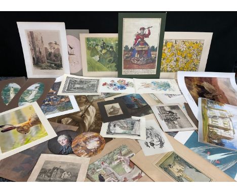 Pictures &amp; Prints - a large portfolio of 19th and 20th century prints, including Auguste Renoir, John Constable, botanica