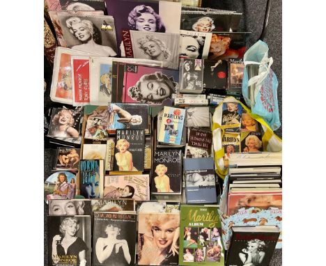 Marilyn Monroe - various hardback biographies and other memorabilia, music cds, VHS videos, DVDs, calendars, reproduction mov