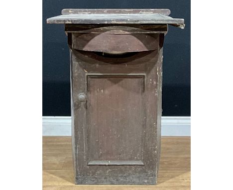 An early 20th century campaign type pedestal washstand, the sink by Mintons, possibly from a ship or railway carriage, stampe