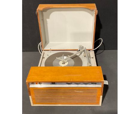 A Philips Stella portable teak record player, c.1970 
