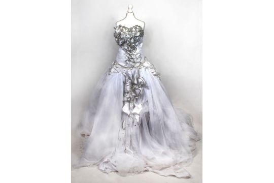 A Gypsy Princess Style Wedding Dress With A Diamante Corset And
